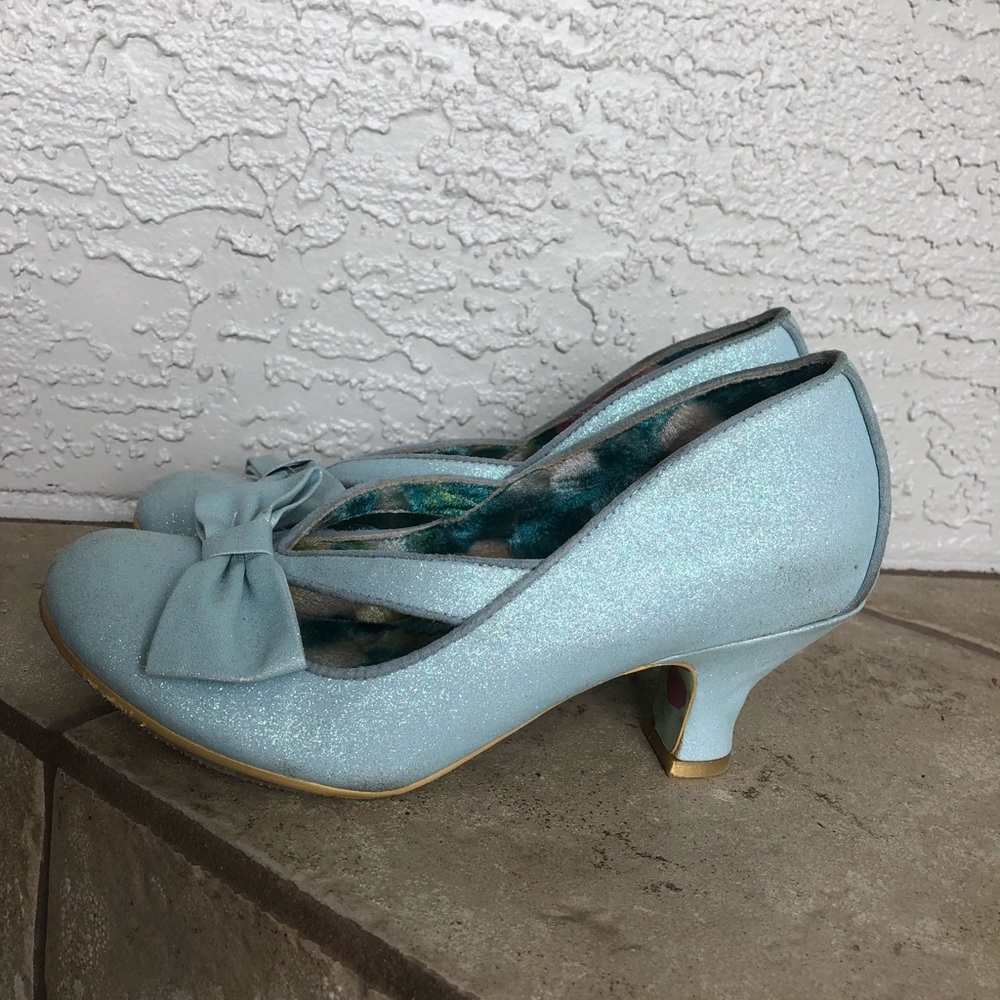 Irregular Choice Light Blue Bow Heels - Picture 3 of 8